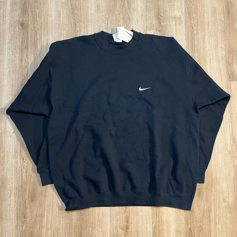 Vintage 90s Nike Sweatshirt XXL Black White Tag Crewneck NWT Made in USA